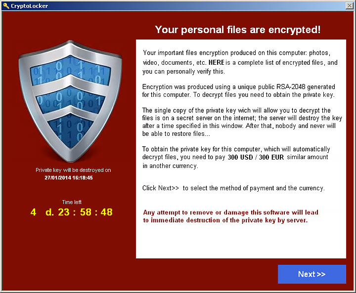 CryptoLocker 2.0 Ransomware 