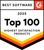 G2 2025 Top 100 Highest Satisfaction Software Products