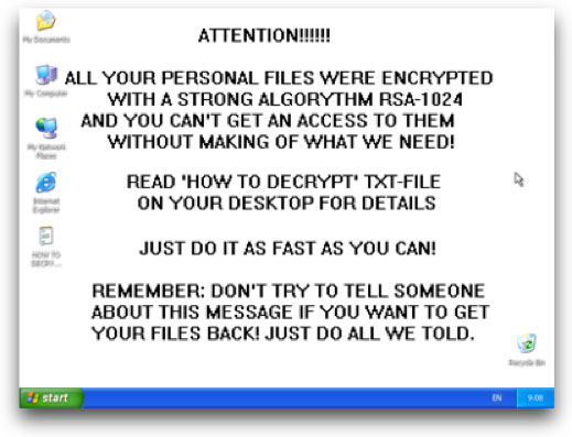 GPcode Ransomware Message GPcode Ransomware Message