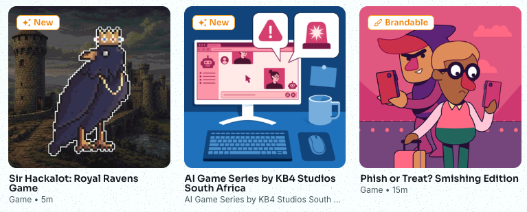Three images of game modules
