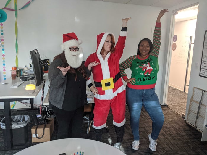 Katie's Team Having Some Christmas Fun