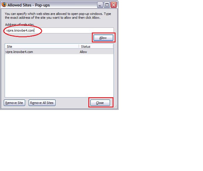 Disabling pop up blocker guide knowbe4