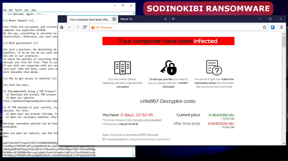 Example of a Ransomware attack, Sodinokibi