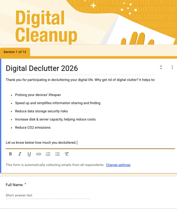 digital declutter form image 2026