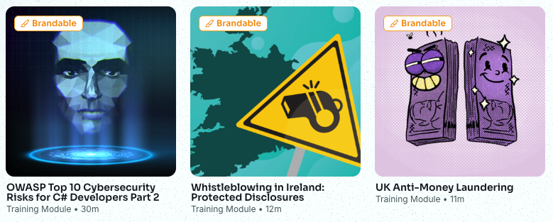 Three views of the training modules
