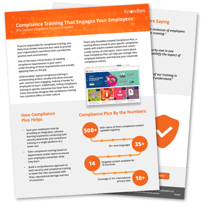 Why Consider Compliance Plus from KnowBe4