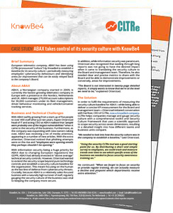 Case Study on Security Culture