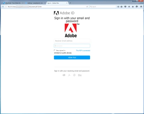 Fake Adobe Login