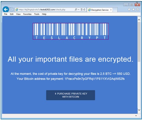 TeslaCrypt Ransomware Payment Site