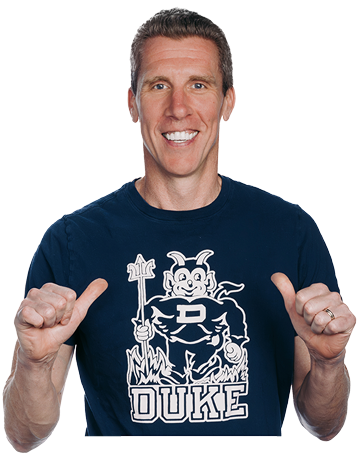 Bryan wearing a Duke shirt