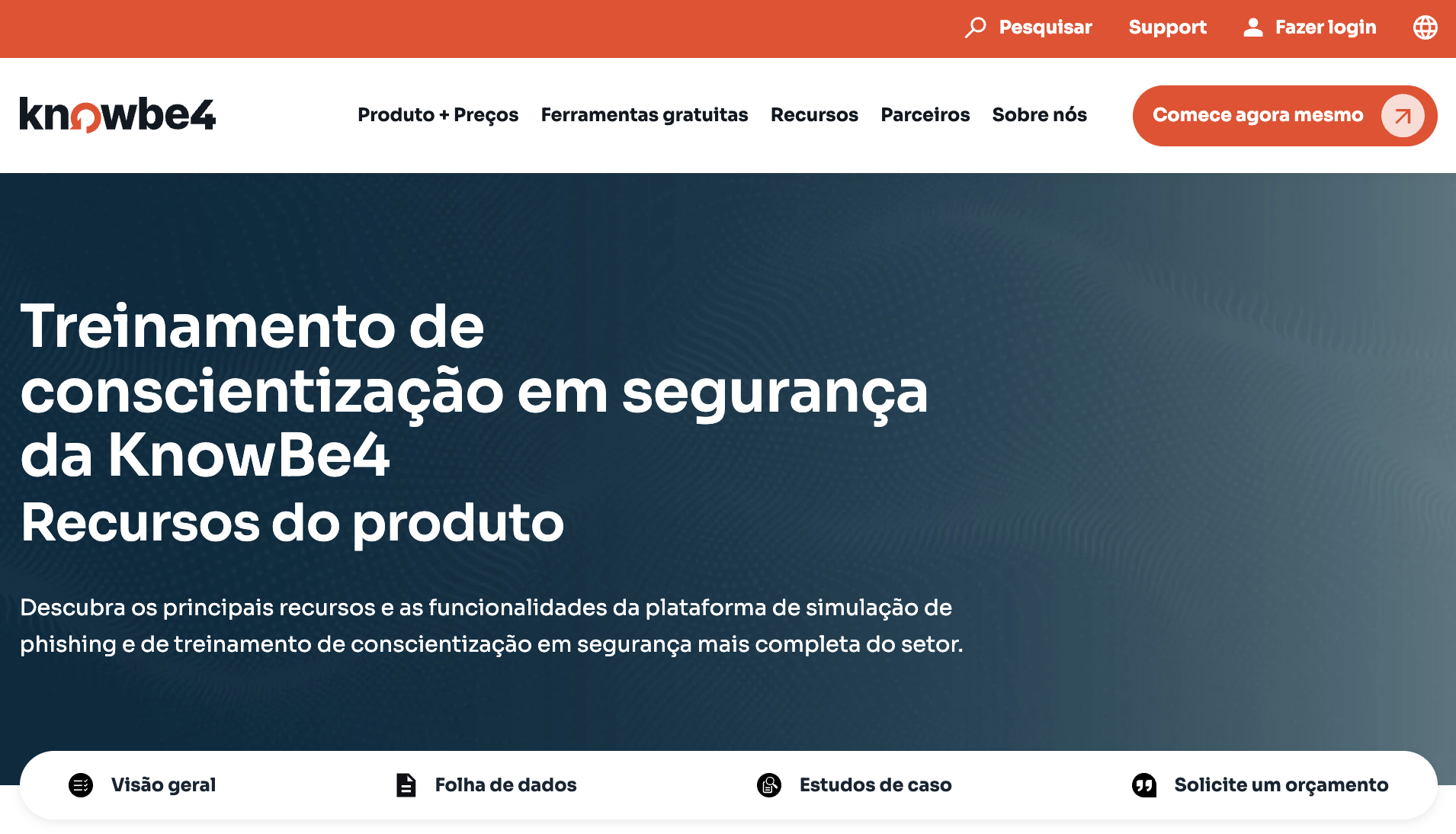 Recursos do Treinamento de conscientização em segurança da KnowBe4