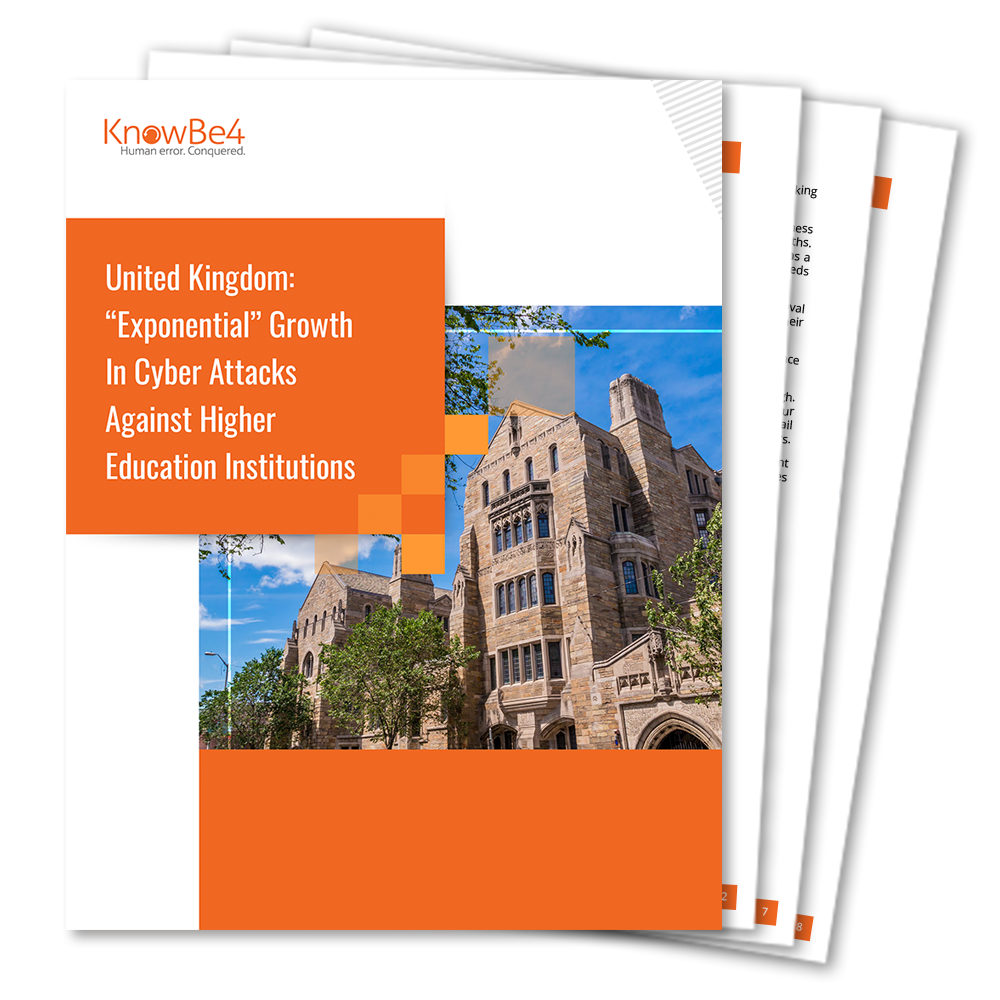 New KnowBe4 Report Examines Exponential Increase in Cyber Attacks Against Higher Education Institutions